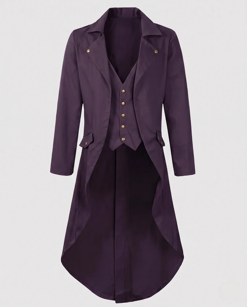Damen Eleganter Kapuzenmantel mit asymmetrischem Saum und kunstvollen Verzierungen Nord Taschen