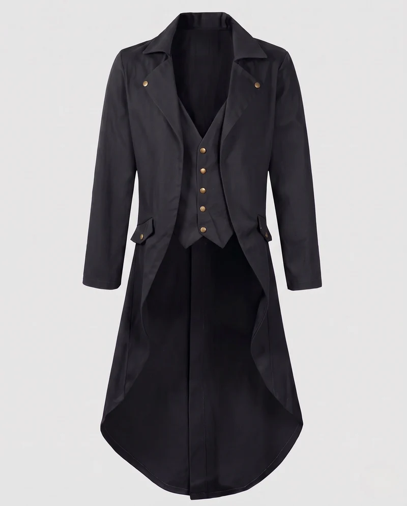 Damen Eleganter Kapuzenmantel mit asymmetrischem Saum und kunstvollen Verzierungen Nord Taschen