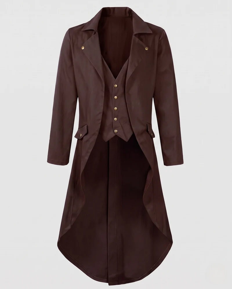 Damen Eleganter Kapuzenmantel mit asymmetrischem Saum und kunstvollen Verzierungen Nord Taschen