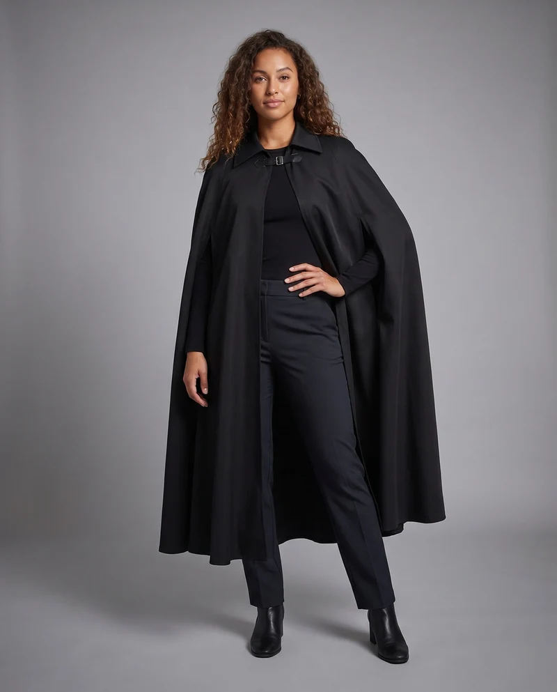 Damen Eleganter Kapuzenumhang mit klassischem Verschluss und hochwertiger Verarbeitung Nord Taschen
