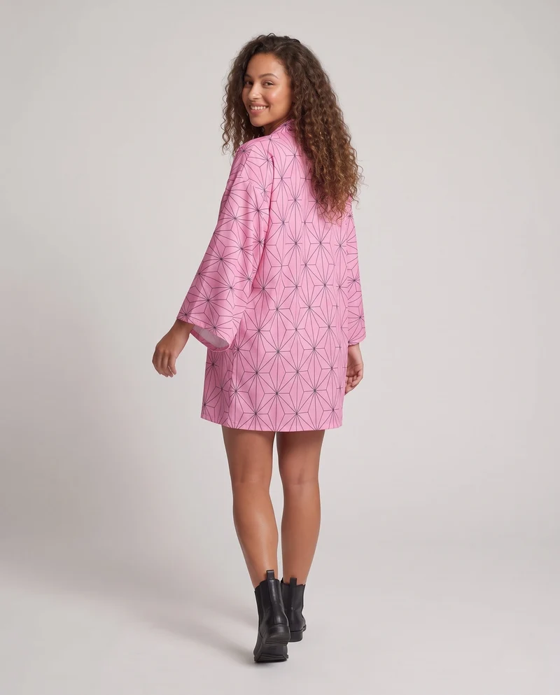 Damen Eleganter Kimono mit modernem geometrischen Muster Nord Taschen