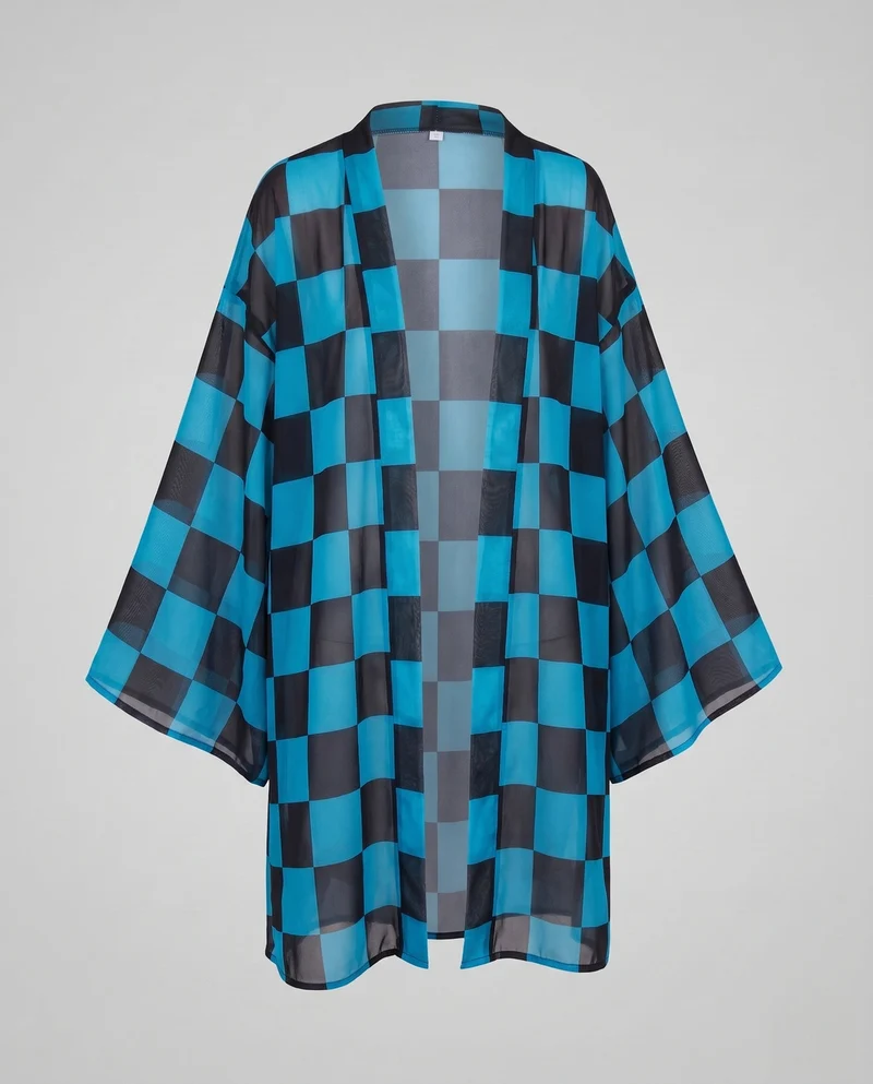 Damen Eleganter Kimono mit modernem geometrischen Muster Nord Taschen
