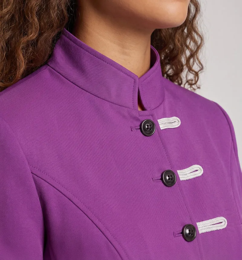 Damen eleganter Langmantel mit kunstvollen Knöpfen und asymmetrischem Saum Nord Taschen