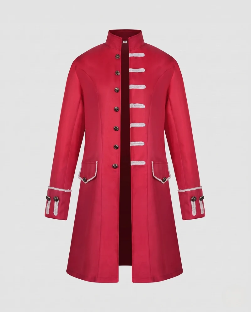 Damen eleganter Langmantel mit kunstvollen Knöpfen und asymmetrischem Saum Nord Taschen