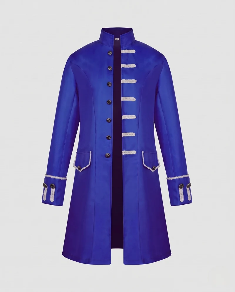 Damen eleganter Langmantel mit kunstvollen Knöpfen und asymmetrischem Saum Nord Taschen