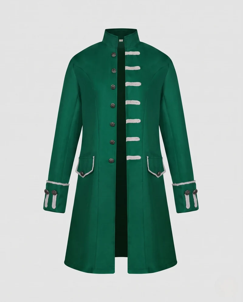 Damen eleganter Langmantel mit kunstvollen Knöpfen und asymmetrischem Saum Nord Taschen