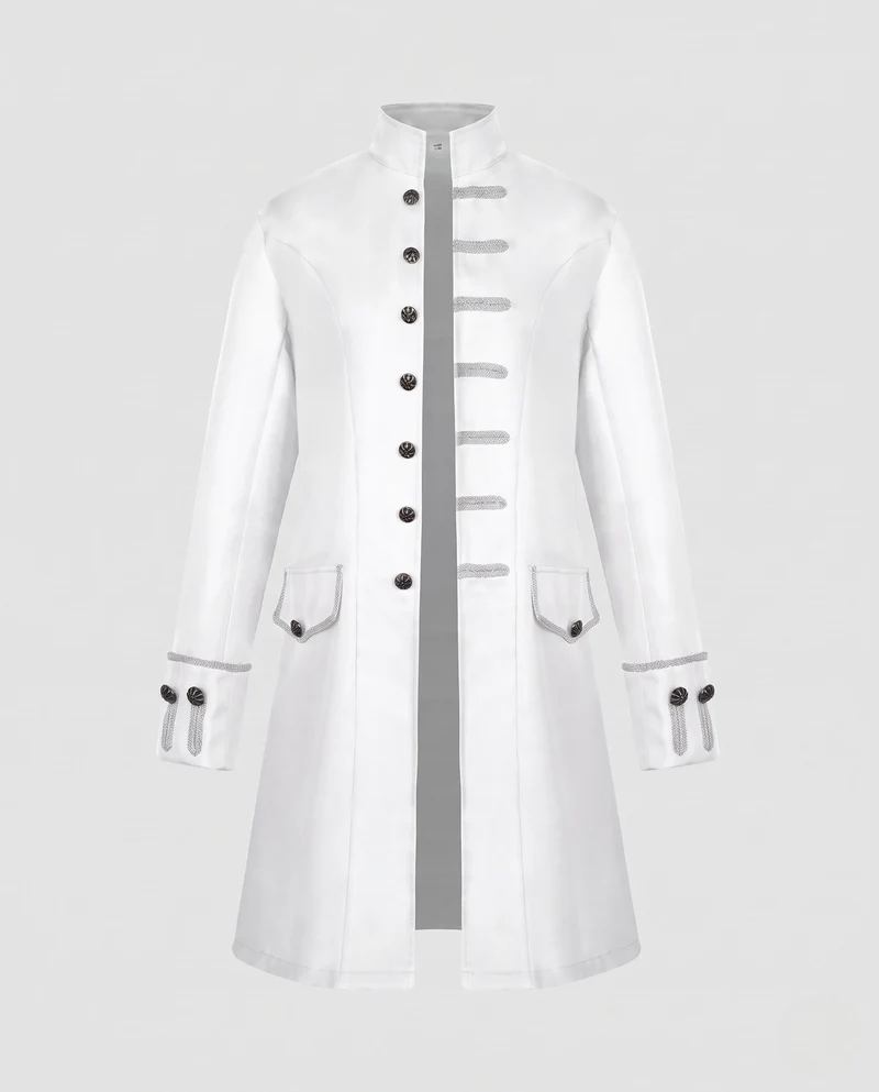 Damen eleganter Langmantel mit kunstvollen Knöpfen und asymmetrischem Saum Nord Taschen