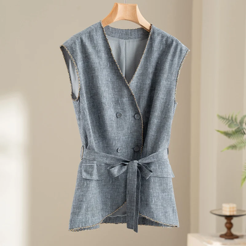 Damen Weite Plissee-Hose mit hohem Elastikbund und Relaxed-Fit Nord Taschen