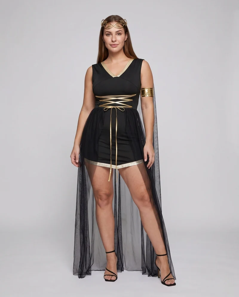Damen Kostüm mit transparentem Überrock und eleganten Akzenten Nord Taschen
