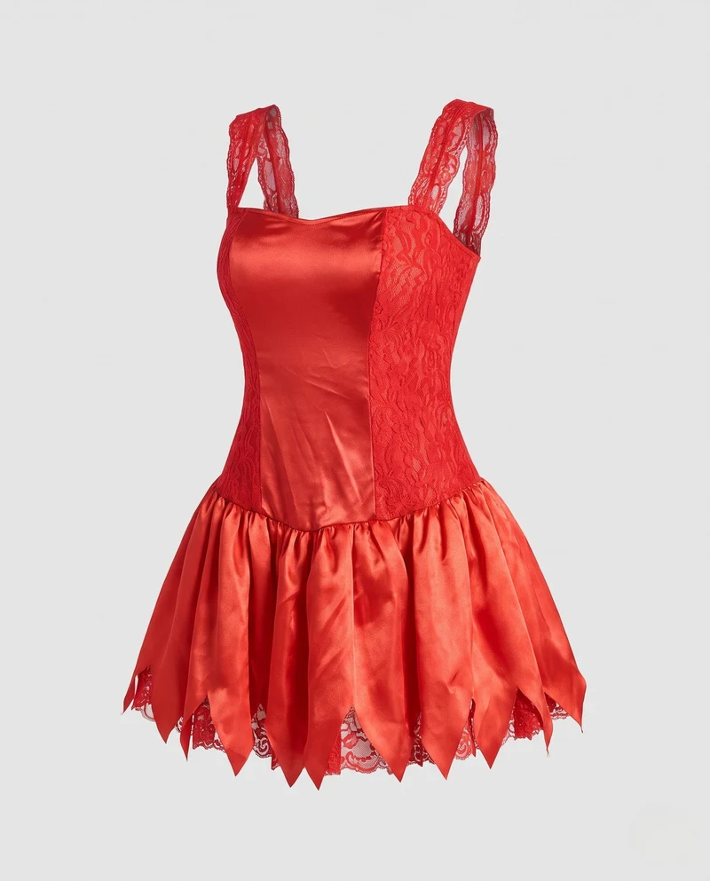 Damen Kostüm aus Satin und Spitze Nord Taschen