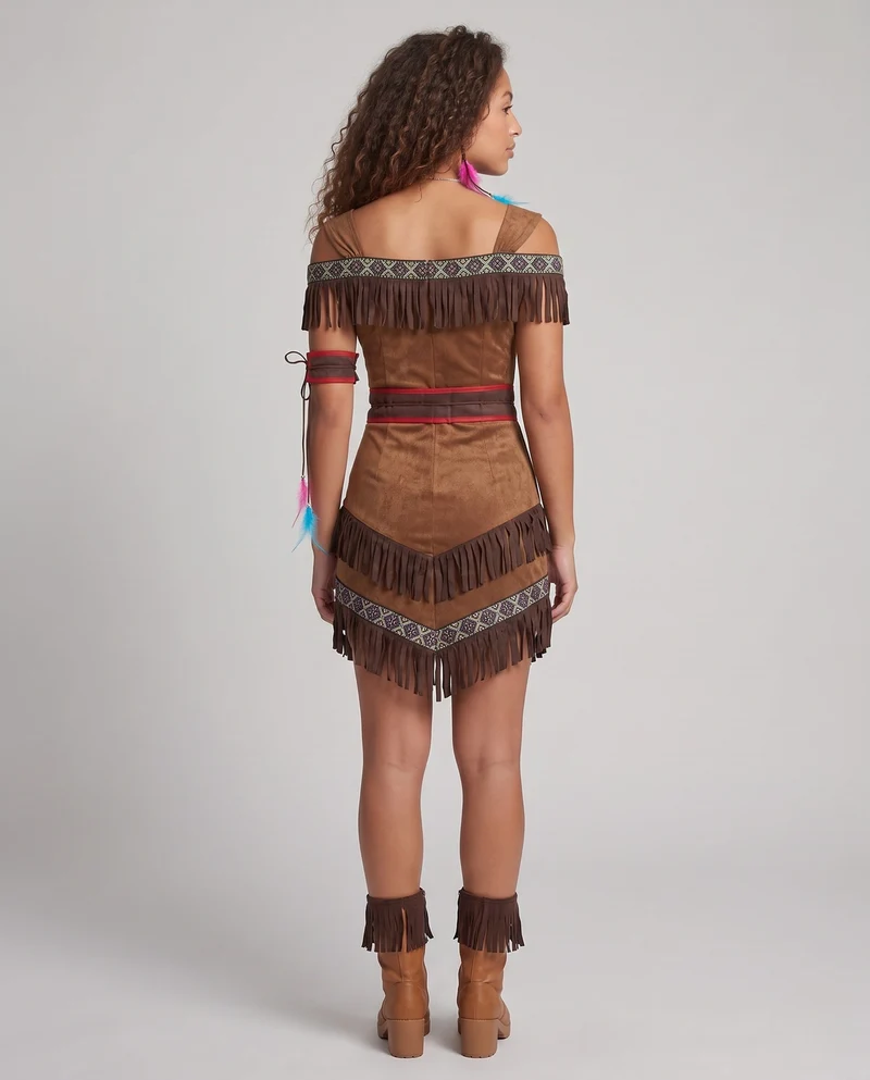 Damen Kostüm im indianischen Stil mit Fransen und detailverliebten Akzenten Nord Taschen