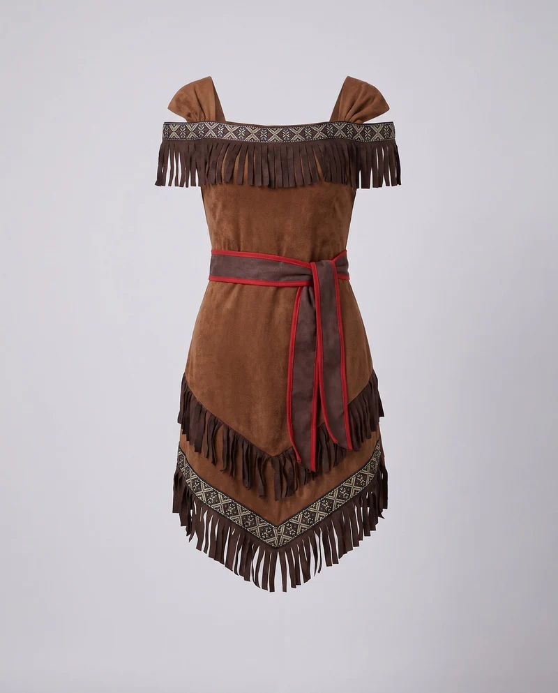 Damen Kostüm im indianischen Stil mit Fransen und detailverliebten Akzenten Nord Taschen