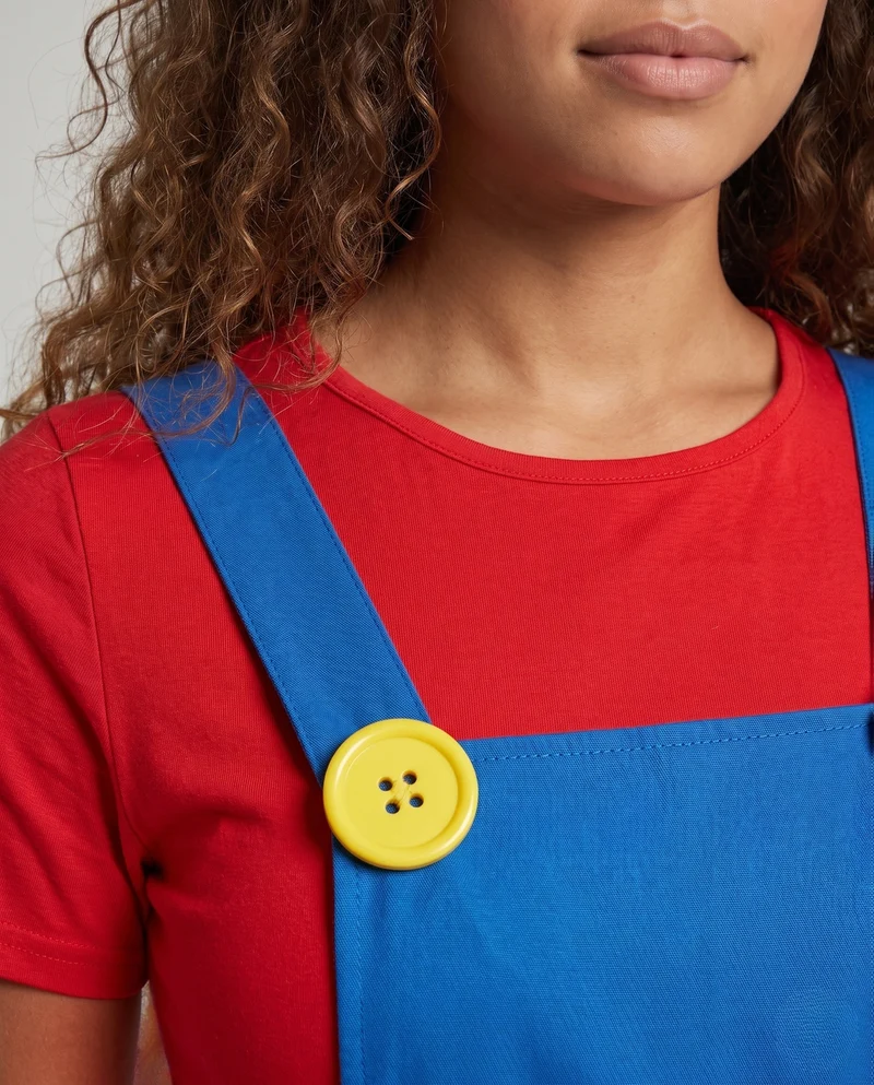 Damen Kostüm im Mario-Stil mit Rock und Charakteraccessoires Nord Taschen