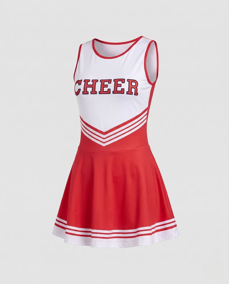 Damen Cheerleader Kostüm mit sportlichem Design und kontrastierenden Streifen Nord Taschen
