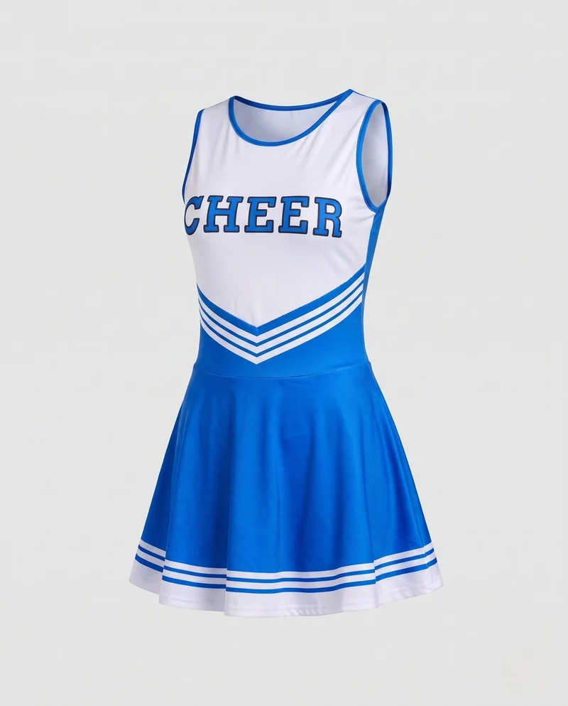 Damen Cheerleader Kostüm mit sportlichem Design und kontrastierenden Streifen Nord Taschen