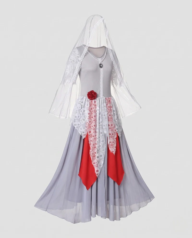Damen Elegantes Hochzeitskleid mit transparentem Schleier und romantischen Akzenten Nord Taschen