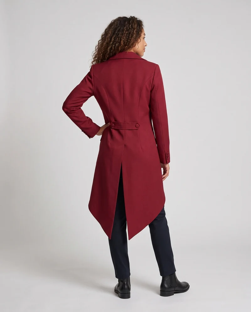 Damen Eleganter Mantel mit überlappendem Schößchen und hochwertiger Weste Nord Taschen