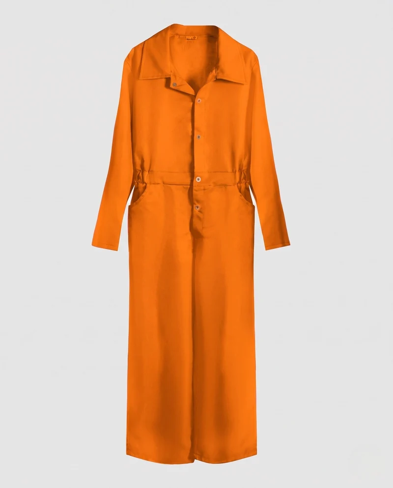 Damen eleganter Overall mit Taillengürtel Nord Taschen