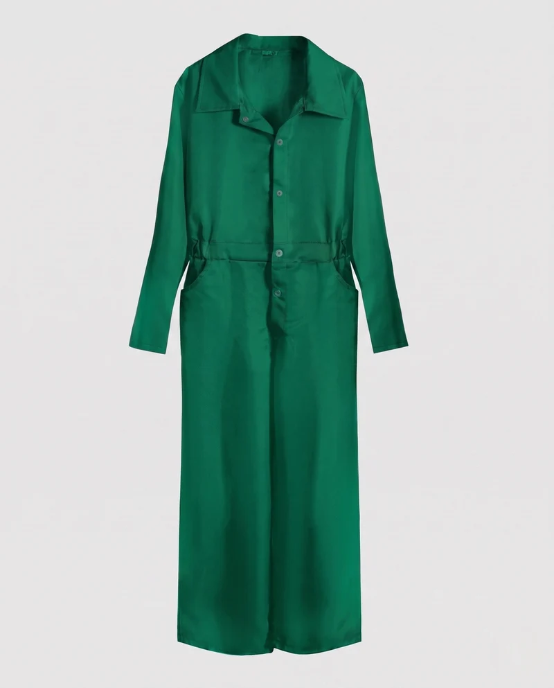 Damen eleganter Overall mit Taillengürtel Nord Taschen