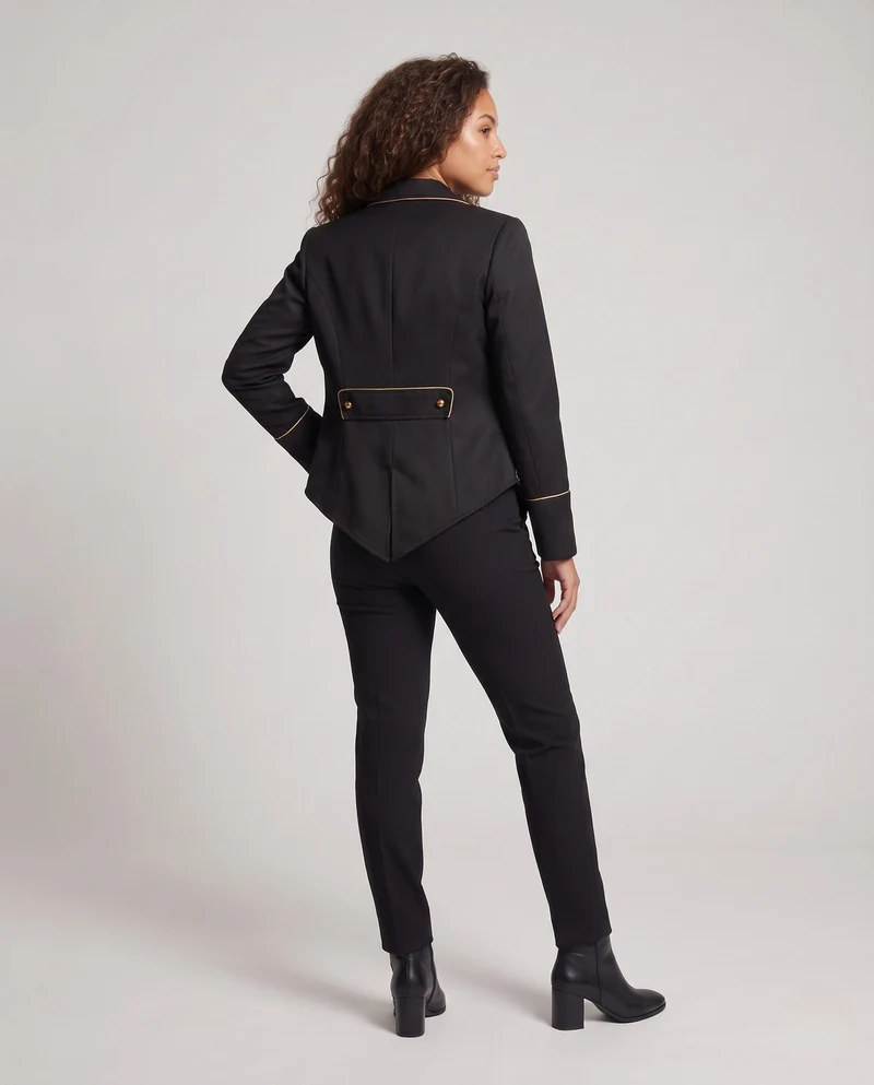 Damen Eleganter Satinblazer mit kunstvollen goldenen Verzierungen Nord Taschen