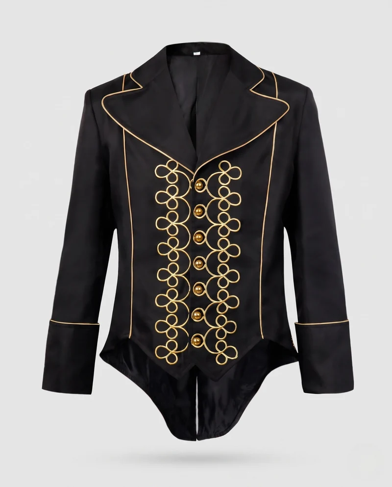 Damen Eleganter Satinblazer mit kunstvollen goldenen Verzierungen Nord Taschen