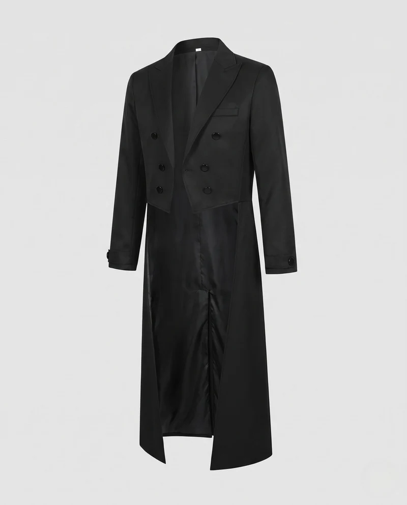 Damen Eleganter, taillierter Mantel mit doppelt-knopf und asymmetrischem Saum Nord Taschen