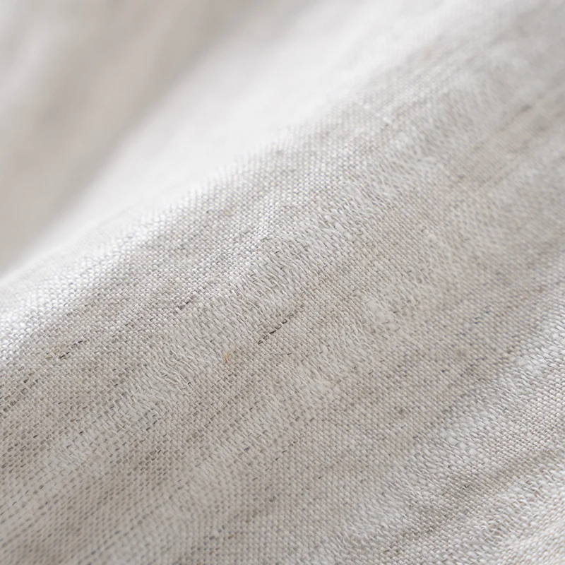 Damen Weite Leinenhose mit hoher Taille, Kellerfalten und elastischem Rückenbund Nord Taschen