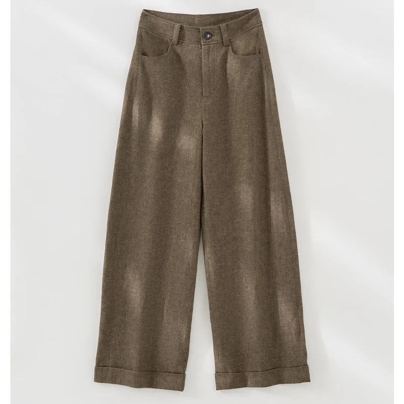 Damen Weite Hochgeschnittene Culotte‑Hose im Denim‑Look mit Aufschlag Nord Taschen