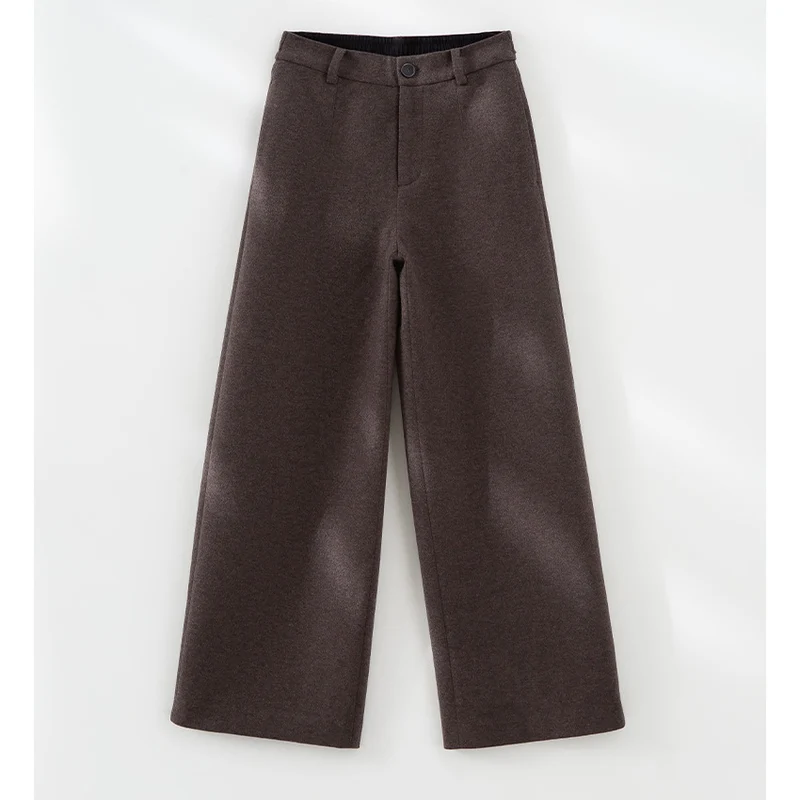 Damen Weite Highwaist-Wollmix-Hose im Culotte‑Schnitt mit Bügelfalte Nord Taschen