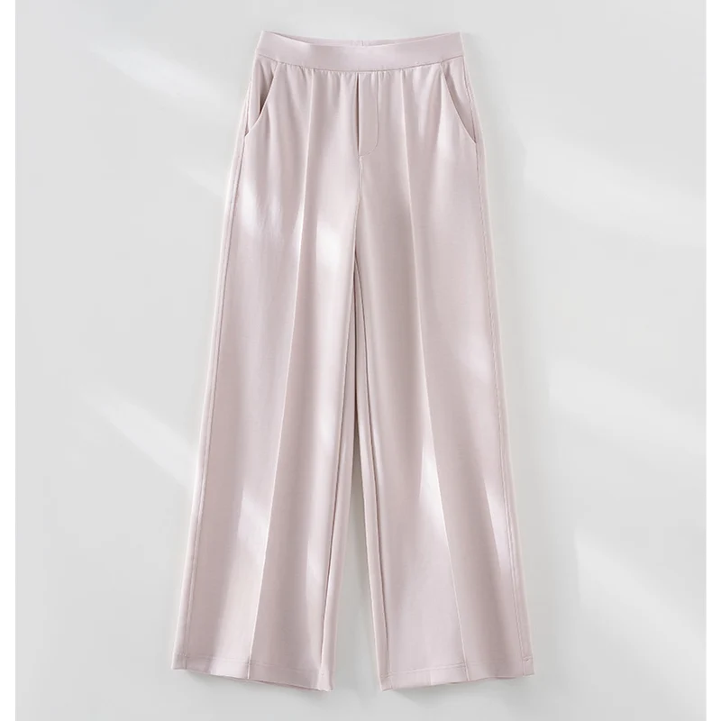 Damen Weite Highwaist-Hose mit Bügelfalte, elastischem Bund und Eingrifftaschen Nord Taschen