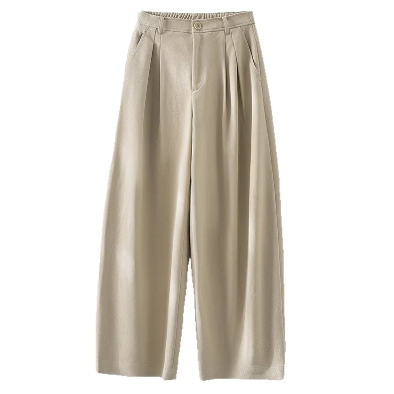 Damen Weite High‑Waist‑Hose mit Bundfalten und elastischem Rückteil Nord Taschen