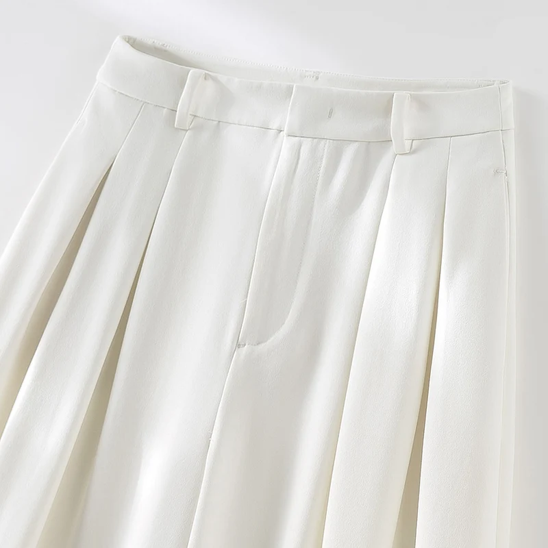 Damen Weite High-Waist-Hose mit Bundfalten und Culotte-Silhouette Nord Taschen