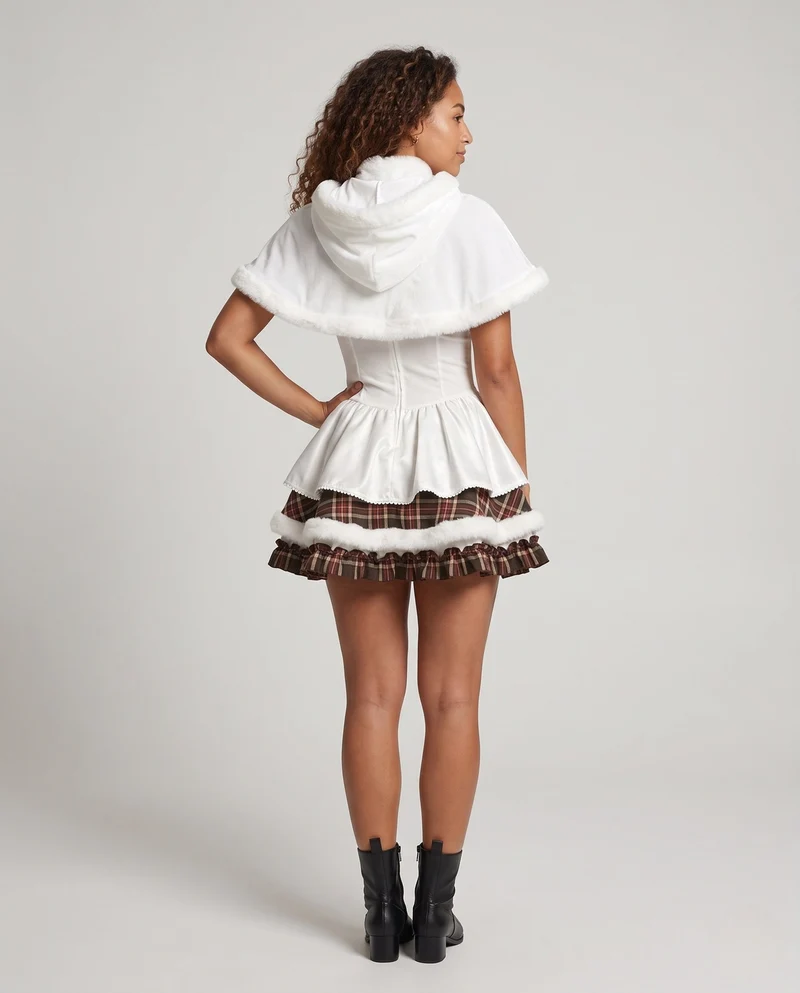 Damen Kostümkleid mit Katzenohren und Rüschendetails Nord Taschen