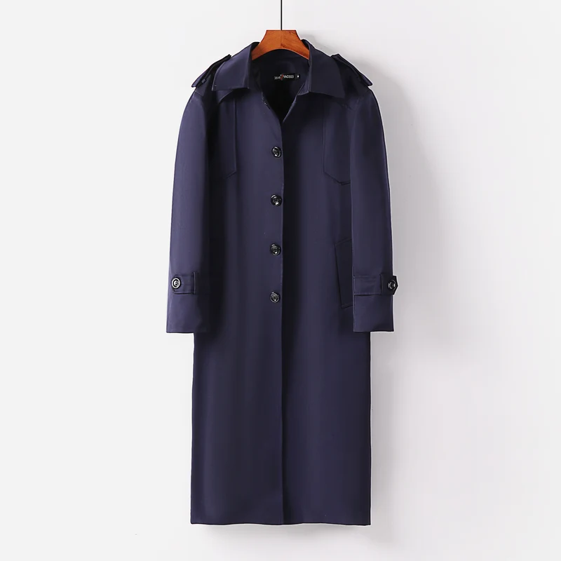 Damen eleganter leichter Trenchcoat mit Epauletten und Knopfleiste Nord Taschen