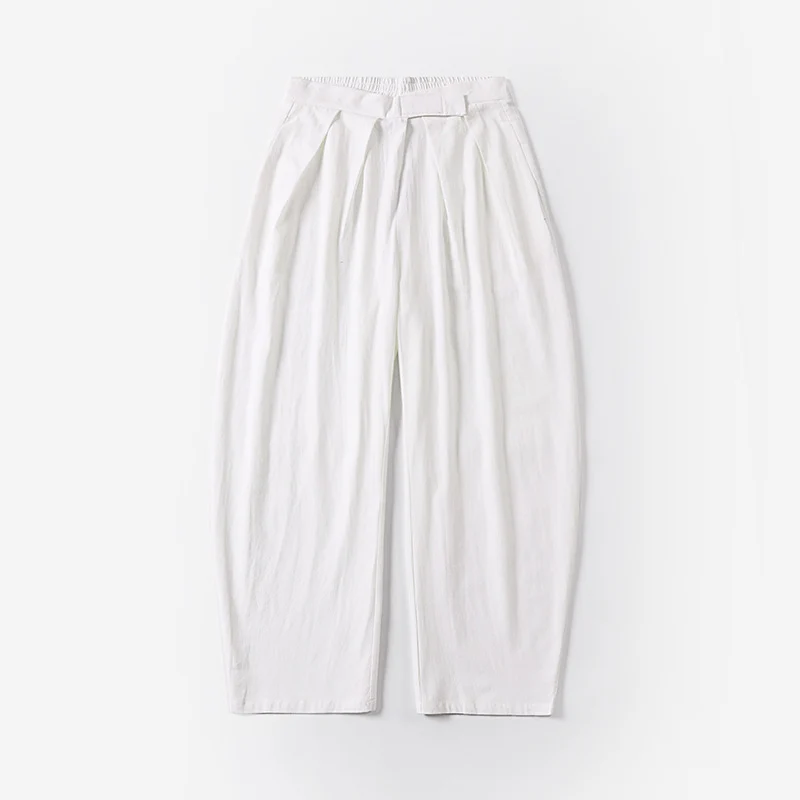 Damen Elegante Bundfalten-Hose mit ballonförmigem Bein und elastischem Taillenbund Nord Taschen