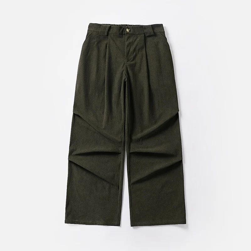 Damen Bundfalten-Hose mit weitem Bein und hoher Taille Nord Taschen