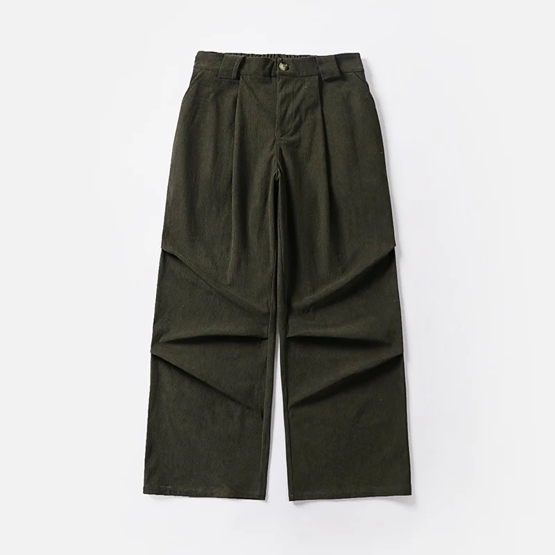 Damen Bundfalten-Hose mit weitem Bein und hoher Taille Nord Taschen