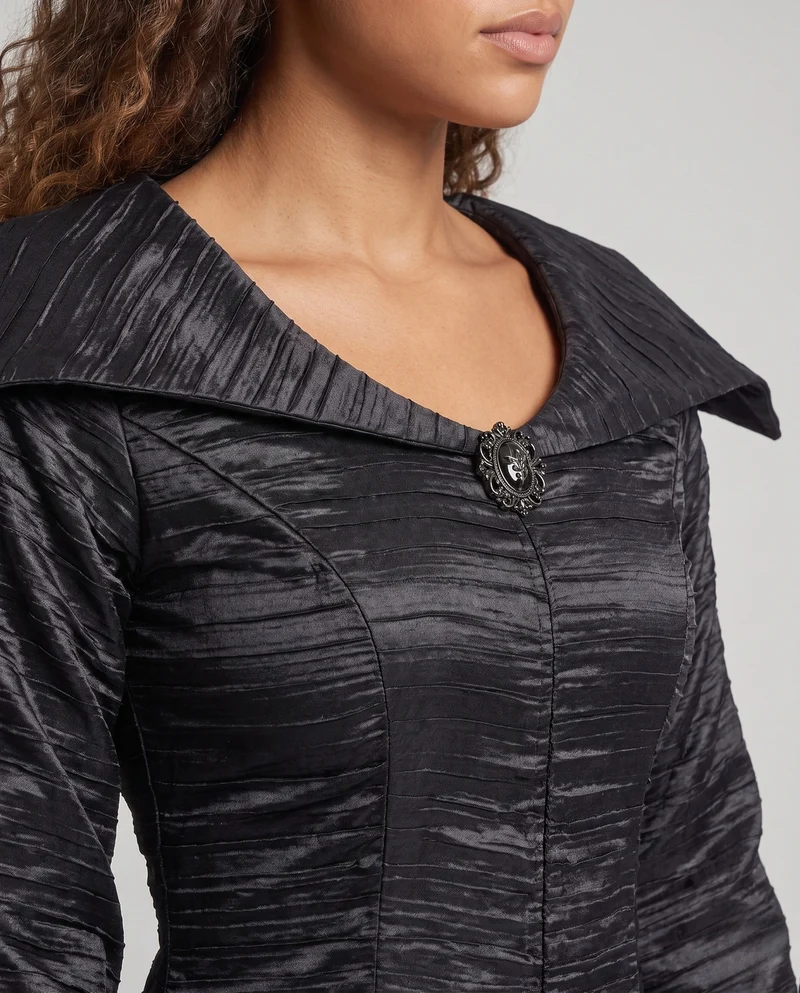 Damen Maleficent Kostüm mit voluminöser Kapuze und schimmerndem Satin Nord Taschen