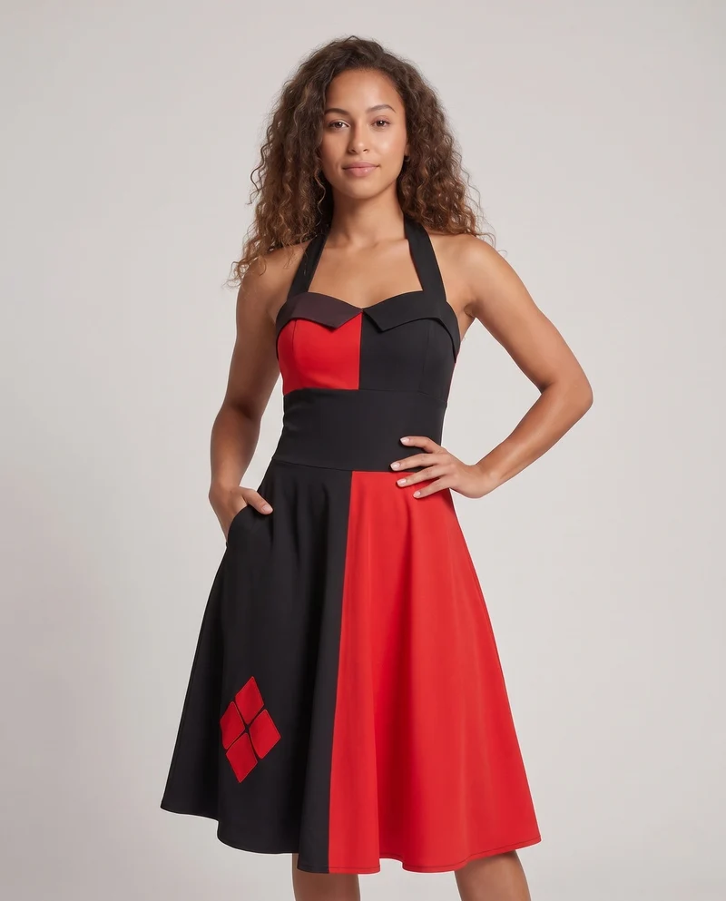 Damen Kostümkleid im Harley Quinn-Stil Nord Taschen