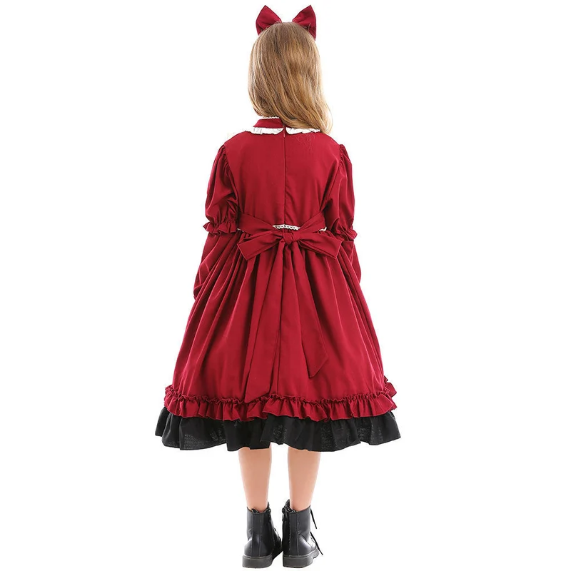 Mädchen Lolita Kleid mit Rüschen und Schleifen Nord Taschen