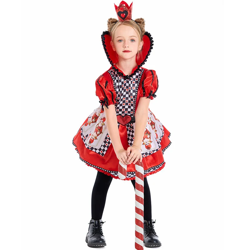 Mädchen Märchenhaftes Herz-Dame Kostüm mit Krone und Tüllrock Nord Taschen