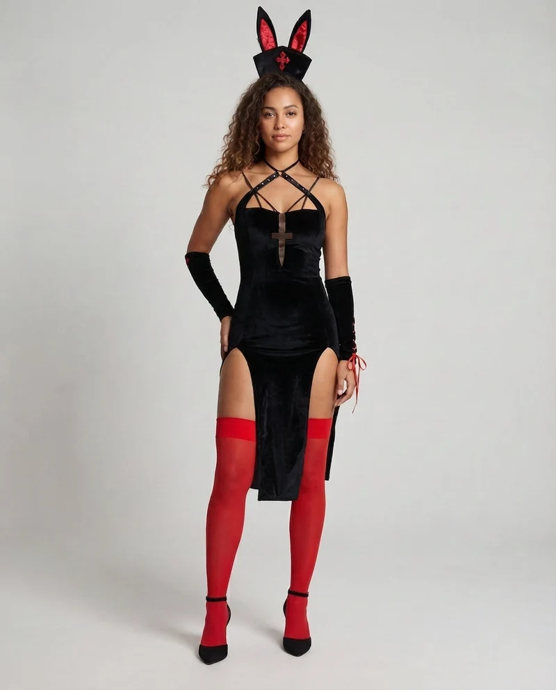 Damen Verspielt sexy Kleid mit Riemchendetail Nord Taschen
