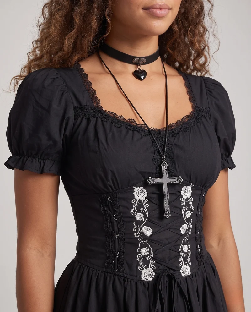 Damen verspieltes Corsagenkleid mit Rüschendetails Nord Taschen