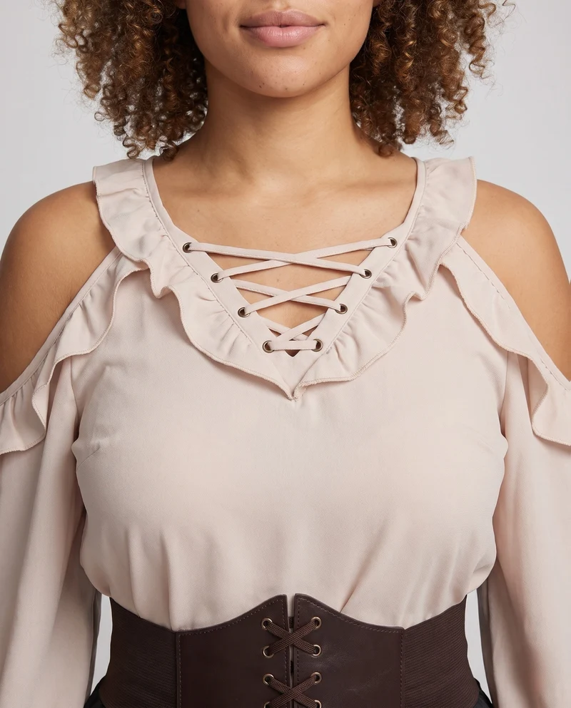 Damen Elegantes Korsett-Kleid mit voluminösem Rüschenrock Nord Taschen