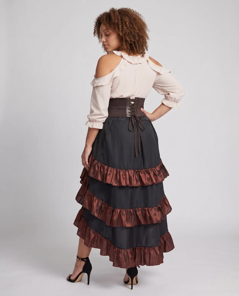Damen Elegantes Korsett-Kleid mit voluminösem Rüschenrock Nord Taschen