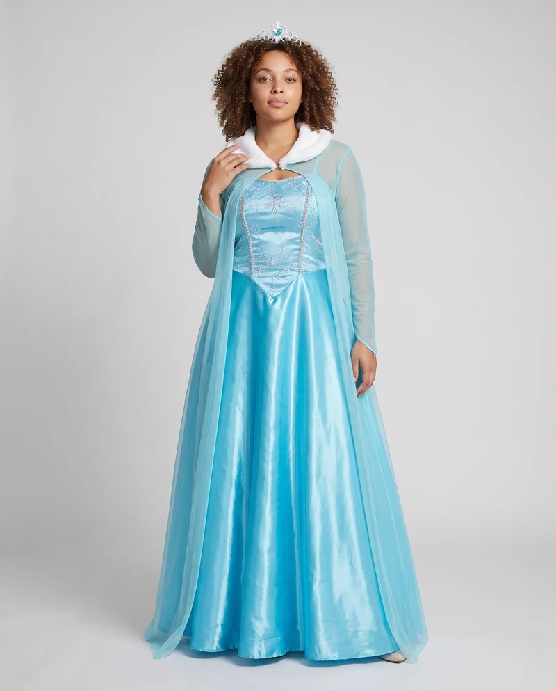 Damen Elegantes Prinzessinnenkleid mit transparentem Umhang und detaillierten Verzierungen Nord Taschen