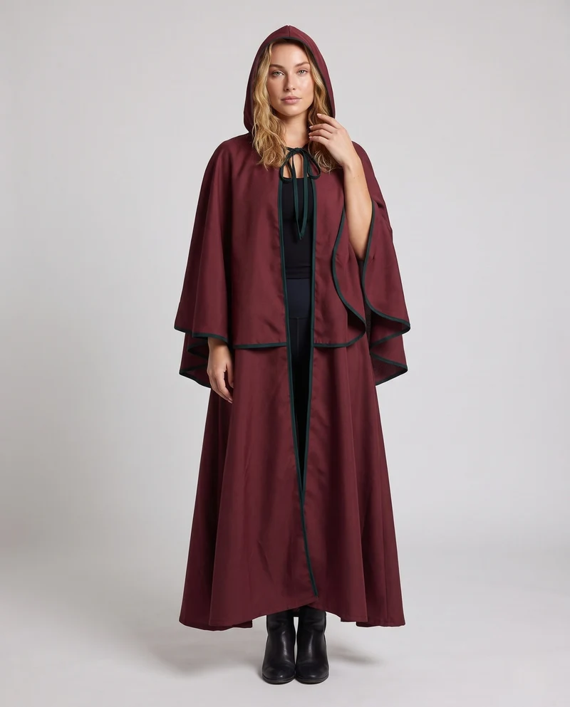 Damen Festliche Kapuzenrobe mit elegantem Design und schwingendem Schnitt Nord Taschen