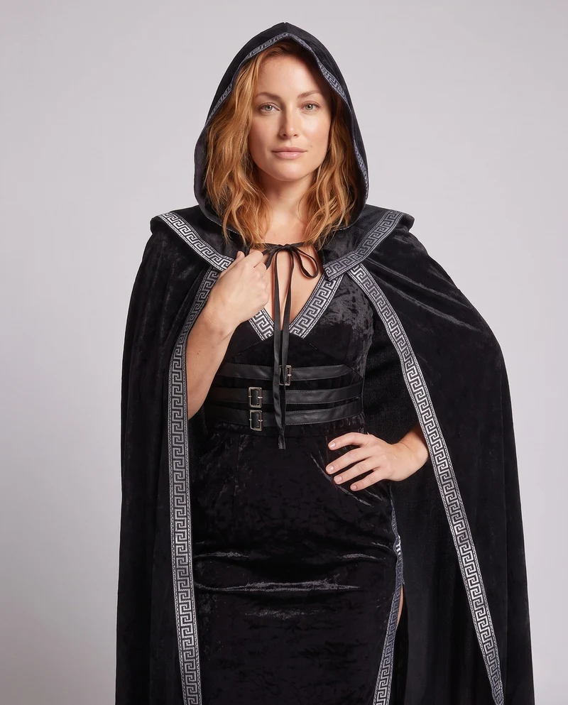 Damen elegantes Kostümkleid mit Kapuze und Schößchen Nord Taschen