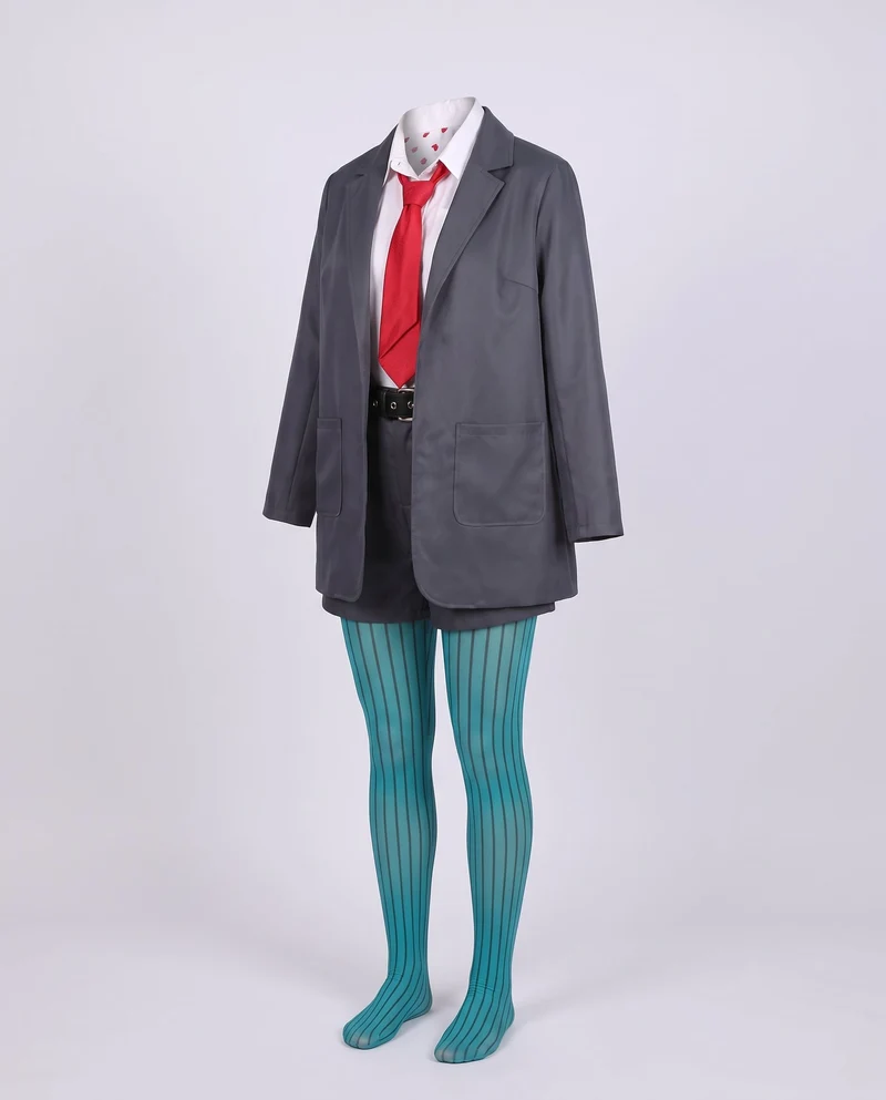 Damen elegantes Anzug-Kostümset mit Blazer, Krawatte und kurzen Hosen Nord Taschen