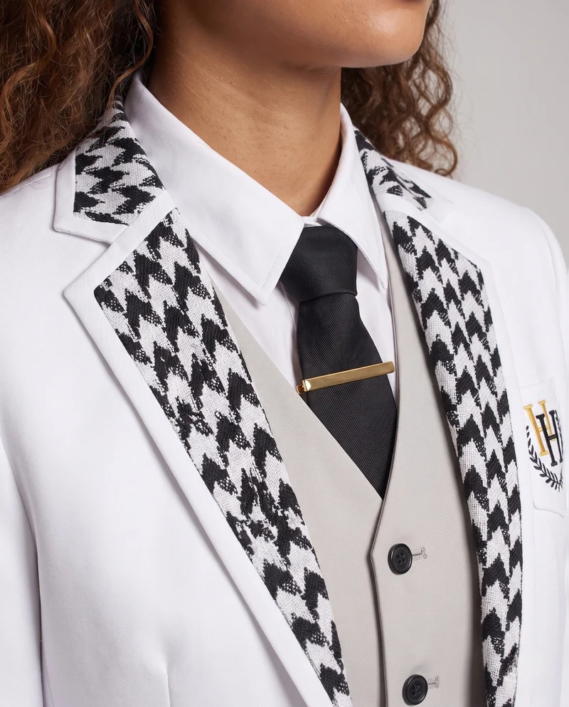 Damen Elegantes Blazer-Outfit mit integriertem Hoodie und schmaler Hose Nord Taschen